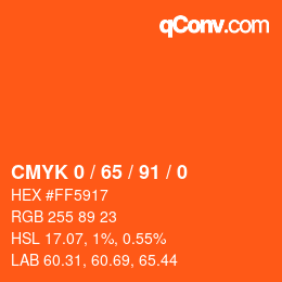 Color code: CMYK 0 / 65 / 91 / 0 | qconv.com