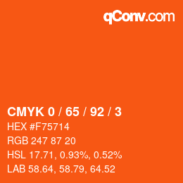 Color code: CMYK 0 / 65 / 92 / 3 | qconv.com