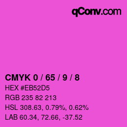 カラーコード: CMYK 0 / 65 / 9 / 8 | qconv.com