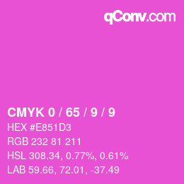 Color code: CMYK 0 / 65 / 9 / 9 | qconv.com