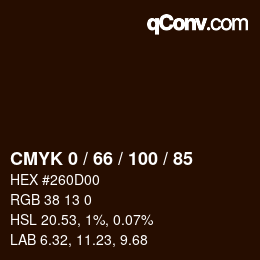 颜色代码: CMYK 0 / 66 / 100 / 85 | qconv.com