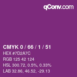 カラーコード: CMYK 0 / 66 / 1 / 51 | qconv.com