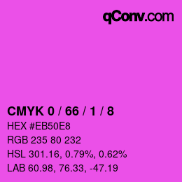 カラーコード: CMYK 0 / 66 / 1 / 8 | qconv.com