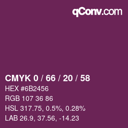 Color code: CMYK 0 / 66 / 20 / 58 | qconv.com