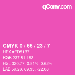 Color code: CMYK 0 / 66 / 23 / 7 | qconv.com