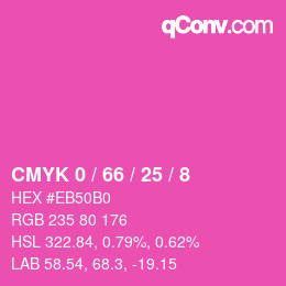 Color code: CMYK 0 / 66 / 25 / 8 | qconv.com
