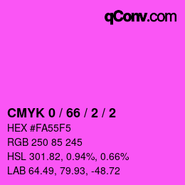 カラーコード: CMYK 0 / 66 / 2 / 2 | qconv.com