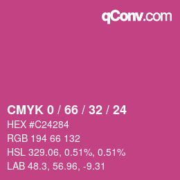 Color code: CMYK 0 / 66 / 32 / 24 | qconv.com