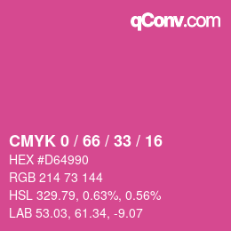 Color code: CMYK 0 / 66 / 33 / 16 | qconv.com