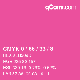 カラーコード: CMYK 0 / 66 / 33 / 8 | qconv.com