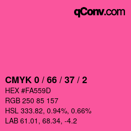 Color code: CMYK 0 / 66 / 37 / 2 | qconv.com