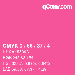 Color code: CMYK 0 / 66 / 37 / 4 | qconv.com