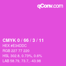 颜色代码: CMYK 0 / 66 / 3 / 11 | qconv.com