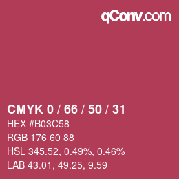 Color code: CMYK 0 / 66 / 50 / 31 | qconv.com
