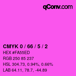 カラーコード: CMYK 0 / 66 / 5 / 2 | qconv.com