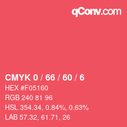 Color code: CMYK 0 / 66 / 60 / 6 | qconv.com