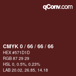 Color code: CMYK 0 / 66 / 66 / 66 | qconv.com
