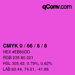 カラーコード: CMYK 0 / 66 / 6 / 8 | qconv.com