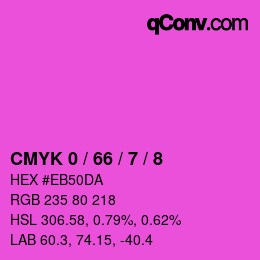 颜色代码: CMYK 0 / 66 / 7 / 8 | qconv.com