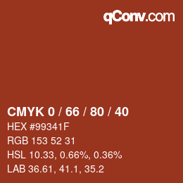 Farbcode: CMYK 0 / 66 / 80 / 40 | qconv.com
