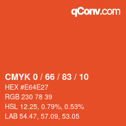 Código de color: CMYK 0 / 66 / 83 / 10 | qconv.com