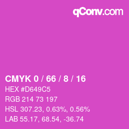 Color code: CMYK 0 / 66 / 8 / 16 | qconv.com