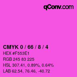 カラーコード: CMYK 0 / 66 / 8 / 4 | qconv.com