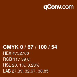 颜色代码: CMYK 0 / 67 / 100 / 54 | qconv.com