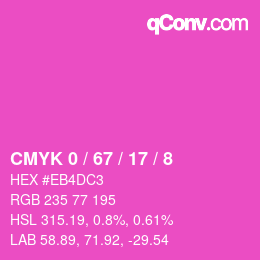 Color code: CMYK 0 / 67 / 17 / 8 | qconv.com
