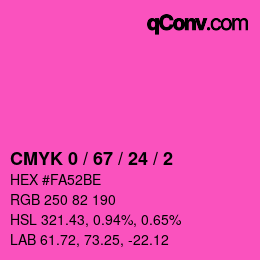 Color code: CMYK 0 / 67 / 24 / 2 | qconv.com