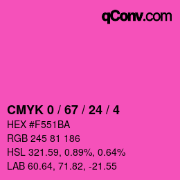 Color code: CMYK 0 / 67 / 24 / 4 | qconv.com