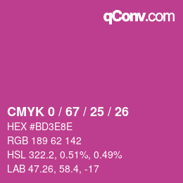 Color code: CMYK 0 / 67 / 25 / 26 | qconv.com