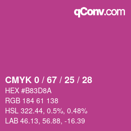 Color code: CMYK 0 / 67 / 25 / 28 | qconv.com