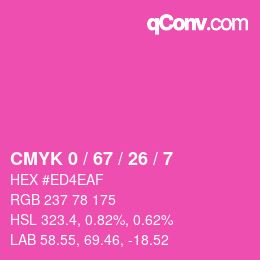 Color code: CMYK 0 / 67 / 26 / 7 | qconv.com