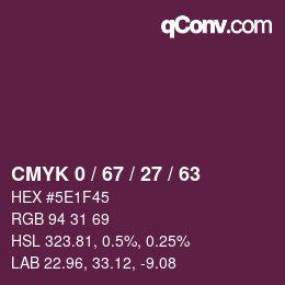 颜色代码: CMYK 0 / 67 / 27 / 63 | qconv.com