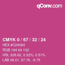 Color code: CMYK 0 / 67 / 32 / 24 | qconv.com