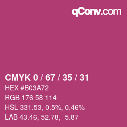 Color code: CMYK 0 / 67 / 35 / 31 | qconv.com