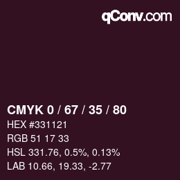 颜色代码: CMYK 0 / 67 / 35 / 80 | qconv.com