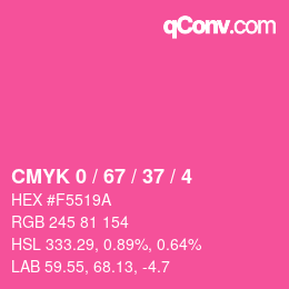 Color code: CMYK 0 / 67 / 37 / 4 | qconv.com