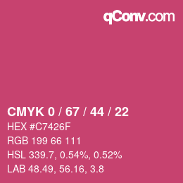 Color code: CMYK 0 / 67 / 44 / 22 | qconv.com