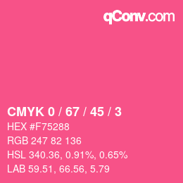 Color code: CMYK 0 / 67 / 45 / 3 | qconv.com