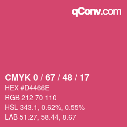Color code: CMYK 0 / 67 / 48 / 17 | qconv.com