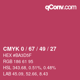 Color code: CMYK 0 / 67 / 49 / 27 | qconv.com