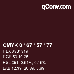Color code: CMYK 0 / 67 / 57 / 77 | qconv.com