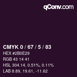 颜色代码: CMYK 0 / 67 / 5 / 83 | qconv.com