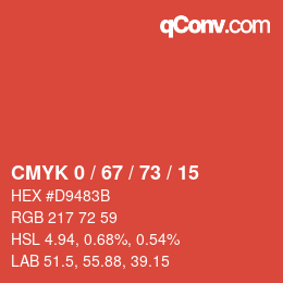 Color code: CMYK 0 / 67 / 73 / 15 | qconv.com