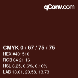 カラーコード: CMYK 0 / 67 / 75 / 75 | qconv.com