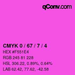 Color code: CMYK 0 / 67 / 7 / 4 | qconv.com