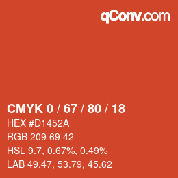Color code: CMYK 0 / 67 / 80 / 18 | qconv.com