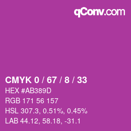 Color code: CMYK 0 / 67 / 8 / 33 | qconv.com